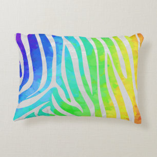 Coussins Décoratifs Zebra Rainbow et White Print