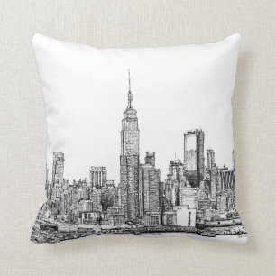 Coussins d'encre d'horizon de New York
