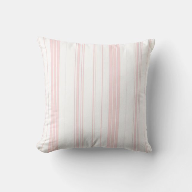 Coussins et coussins à rayures rose et blanc - Cad (Recto)