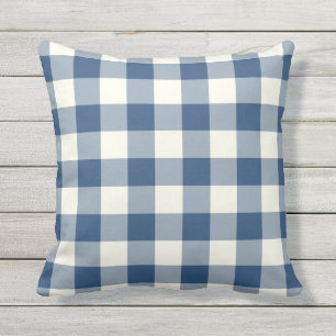Coussins extérieurs bleus classiques - motif de