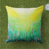 Coussins fleur sauvage verts fleuris (Herbe)