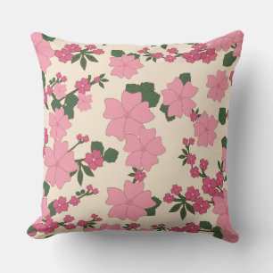 Coussins floraux roses