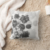 Coussins gris de coutume de bouquet de fleur (Couverture)