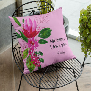 Coussins jetables Cadeau de mère florale rose
