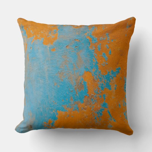 Coussins jetables - Jaune moutarde bleu mural rust (Recto)