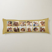 Coussins Longs 12 Collage photo avec Arrière - plan or (Dos)