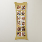 Coussins Longs 12 Collage photo avec Arrière - plan or (Devant (Vertical))