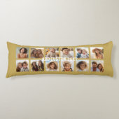 Coussins Longs 12 Collage photo avec Arrière - plan or (Devant)