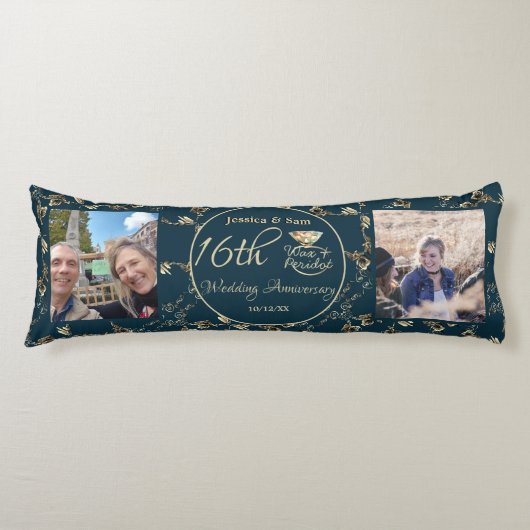 Coussins Longs 16e anniversaire du Mariage 2Photos Bougies et Sta (Devant)