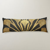 Coussins Longs 1920's Art Deco Egyptian Gold Hieroglyph Flower (Dos)