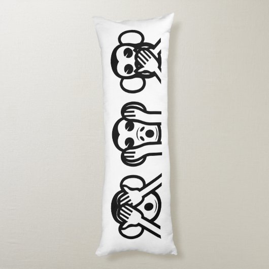 Coussins Longs 3 Singes Sages Emoji (Dos (Vertical))