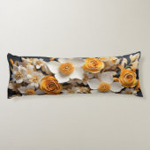 Coussins Longs 3D Orange & Blanc floral (Dos)