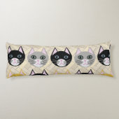 Coussins Longs 4 Chats, Herringbone Beige (Dos)