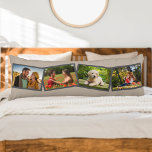 Coussins Longs 4 Collage de photos Champignons neutres personnali<br><div class="desc">Ce coussin de corps chic et neutre offre beaucoup d'espace pour montrer vos photos de famille préférées. Le modèle est configuré pour vous permettre d'ajouter 4 photos, votre nom de famille et l'année (et/ou votre texte personnalisé). Vos photos seront disposées dans une bande photo en zigzag le long de l'avant,...</div>