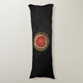 Coussins Longs [510] Vegvisir - Viking Gold Magic Runic Compass (Devant (Vertical))