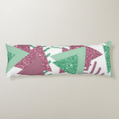 Coussins Longs 80s Abstraits frais | Motif de formes rose et vert (Dos)