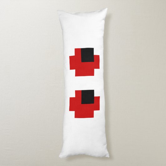 Coussins Longs 8 bits Éffrayants yeux rouges (Dos (Vertical))