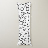 Coussins Longs 90's Noir & Blanc Retro Shapes Motif (Devant (Vertical))