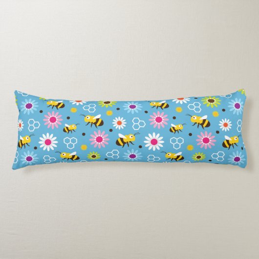 Coussins Longs Abeille & Fleurs (Devant)