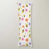 Coussins Longs Abeille & Fleurs (Devant (Vertical))
