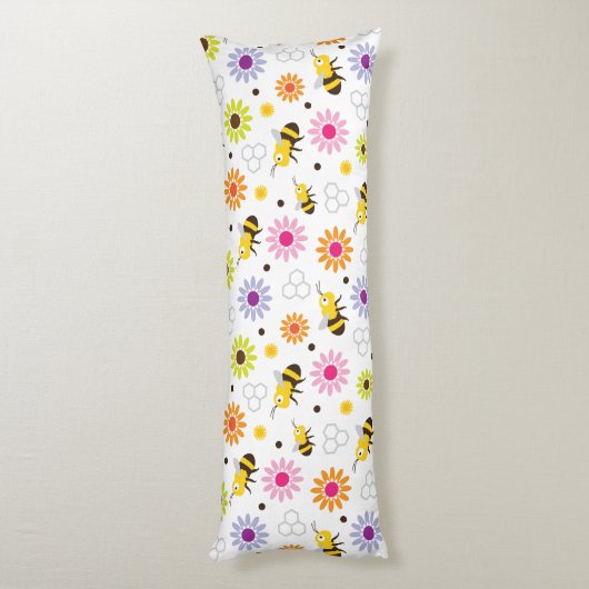 Coussins Longs Abeille & Fleurs (Dos (Vertical))