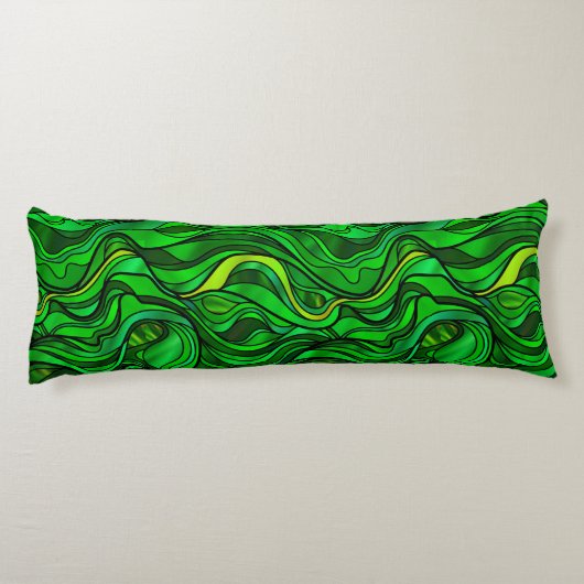 Coussins Longs Abrégé sur en verre souillé de vert (Dos)