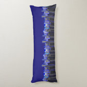 Coussins Longs Abstract Blue City Skyline Art (Dos (Vertical))