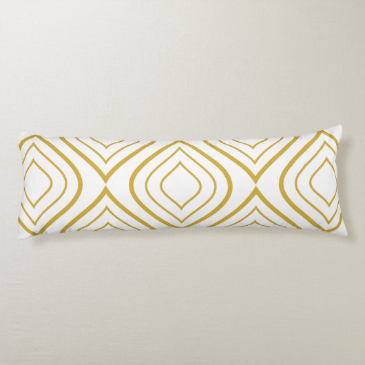 Coussins Longs Abstract geometrical, white and gold (Dos)