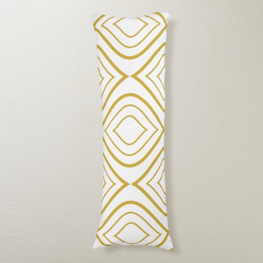 Coussins Longs Abstract geometrical, white and gold (Devant (Vertical))
