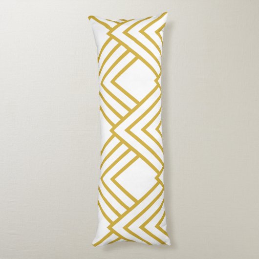 Coussins Longs Abstract geometrical, white and gold (Dos (Vertical))