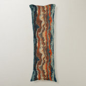 Coussins Longs Abstrait bleu et rouille (Devant (Vertical))