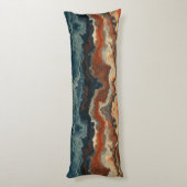 Coussins Longs Abstrait bleu et rouille (Dos (Vertical))