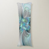 Coussins Longs Abstrait Bleu Vert Papillon Imaginaire Fractal Art (Devant (Vertical))