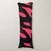 Coussins Longs Abstrait camouflage rose vif, gris et noir (Devant (Vertical))
