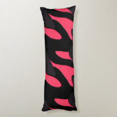 Coussins Longs Abstrait camouflage rose vif, gris et noir (Dos (Vertical))