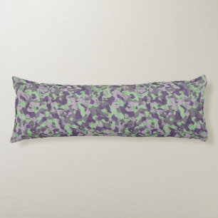 Coussins Longs abstrait camouflage vert et violet