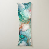 Coussins Longs Abstrait en rose, sarcelle, bleu et or (Devant (Vertical))