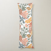 Coussins Longs Abstrait Floral & Oiseaux Mi-siècle Motif moderne (Dos (Vertical))