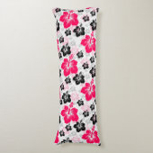 Coussins Longs Abstrait Floral Rouge Noir Blanc (Devant (Vertical))