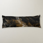 Coussins Longs Abstrait fractal noir et or (Dos)