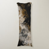 Coussins Longs Abstrait fractal noir et or (Devant (Vertical))