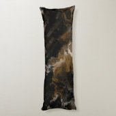 Coussins Longs Abstrait fractal noir et or (Dos (Vertical))