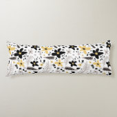 Coussins Longs Abstrait Gris jaune noir gris sans joint motif flo (Devant)