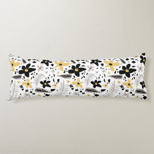 Coussins Longs Abstrait Gris jaune noir gris sans joint motif flo