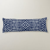 Coussins Longs Abstrait Indigo Blue Japonais Shibori Motif (Dos)