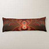 Coussins Longs Abstrait lumineux rouge orange moderne Fractal (Dos)