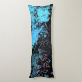 Coussins Longs Abstrait Marbre Bleu, Gris et Violet (Dos (Vertical))