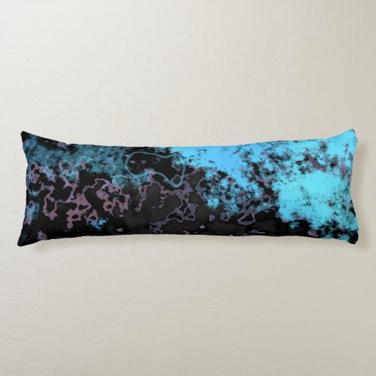 Coussins Longs Abstrait Marbre Bleu, Gris et Violet (Devant)