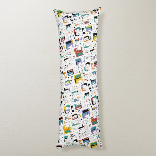 Coussins Longs Abstrait maya anciens visages motif 1 (Dos (Vertical))