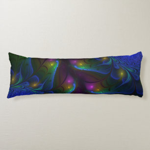 Coussins Longs Abstrait Moderne Trippy Fractal Lumineux Coloré